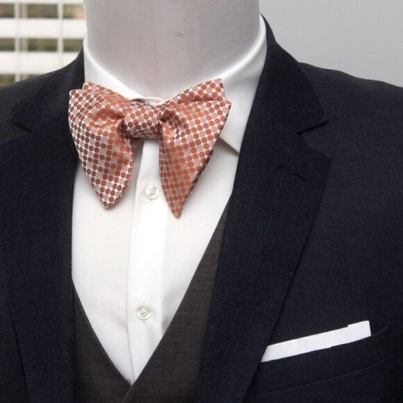 Men's Self tied Bow Tie Copper Color Bowtie - Picture 10 of 10